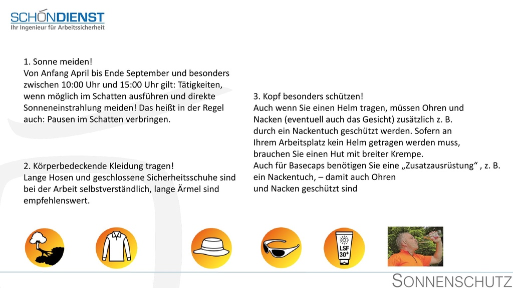 Sonnenschutz am Arbeitsplatz